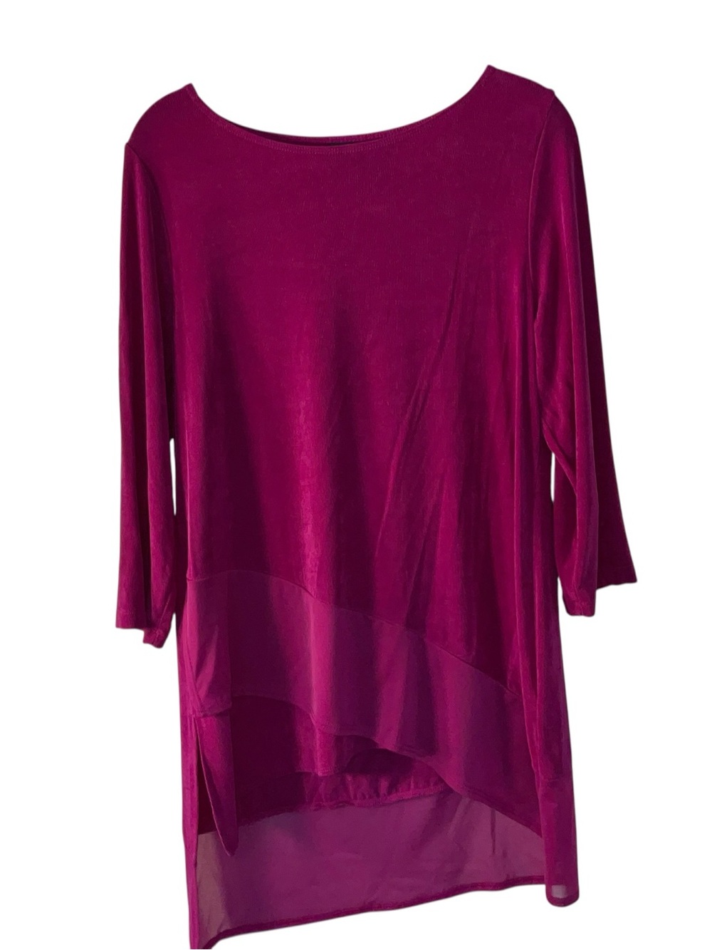 Scoop Neck Tunic in Teal and Magenta - Picture 4 of 6